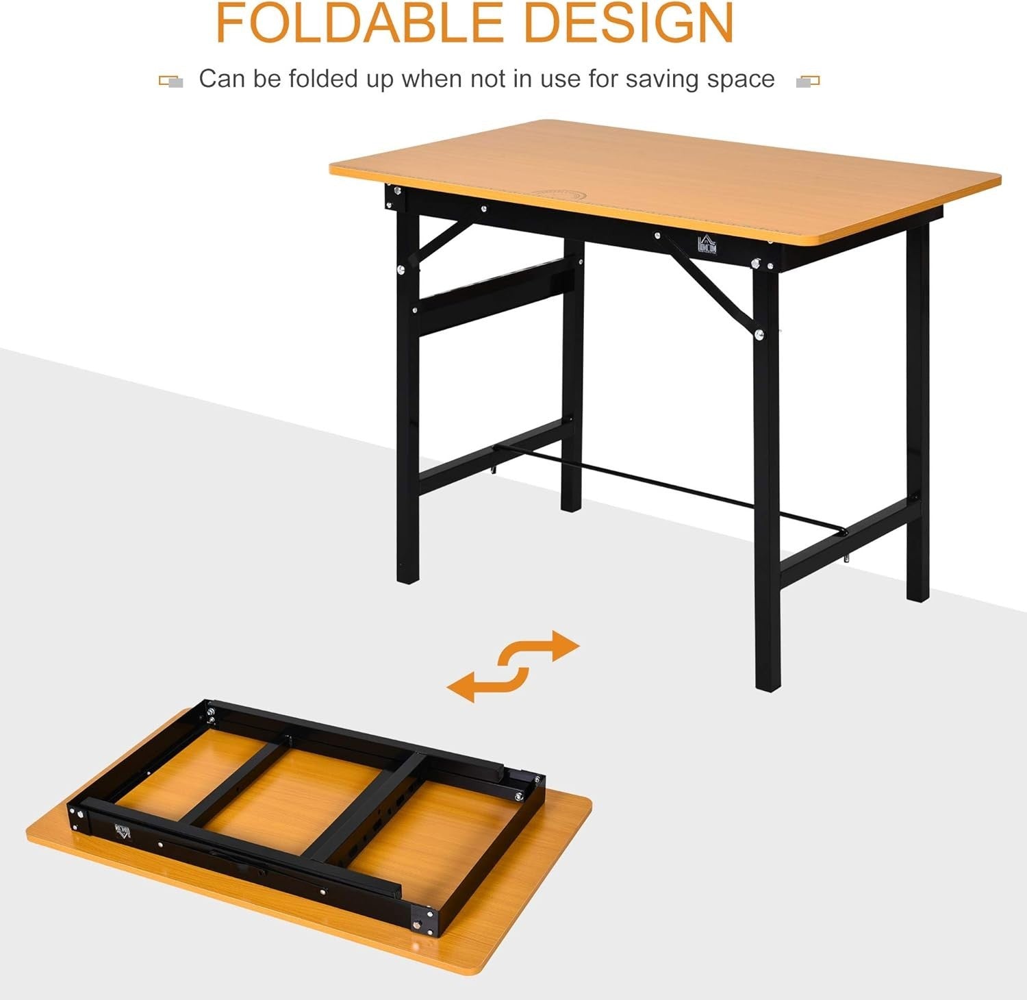Foldable Garage Work Bench 100cm Heavy Duty Steel Frame MDF Table w/ Ruler