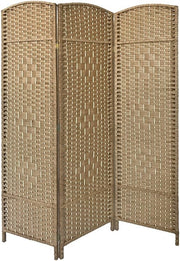 Natural Wicker Folding Room Divider 3 Panel Privacy Screen Home Office Decor