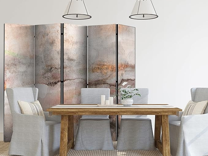 Acoustic 5 Panel Room Divider 225x172cm Double Sided Folding Screen Decor