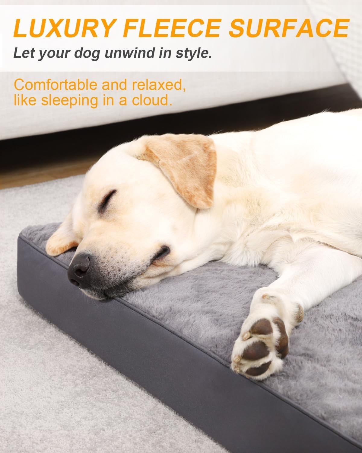 Large Orthopedic Dog Bed 105x70cm Waterproof Washable Dark Grey