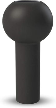 Black Ceramic Pillar Vase 32cm Modern Minimalist Table Home Decor