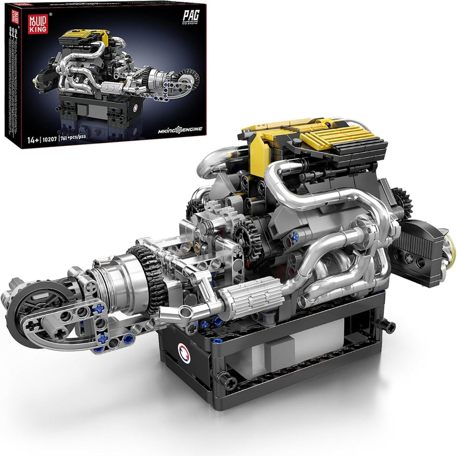 Functional DIY V8 Engine Model Kit with Moving Pistons & Rotating Crankshaft