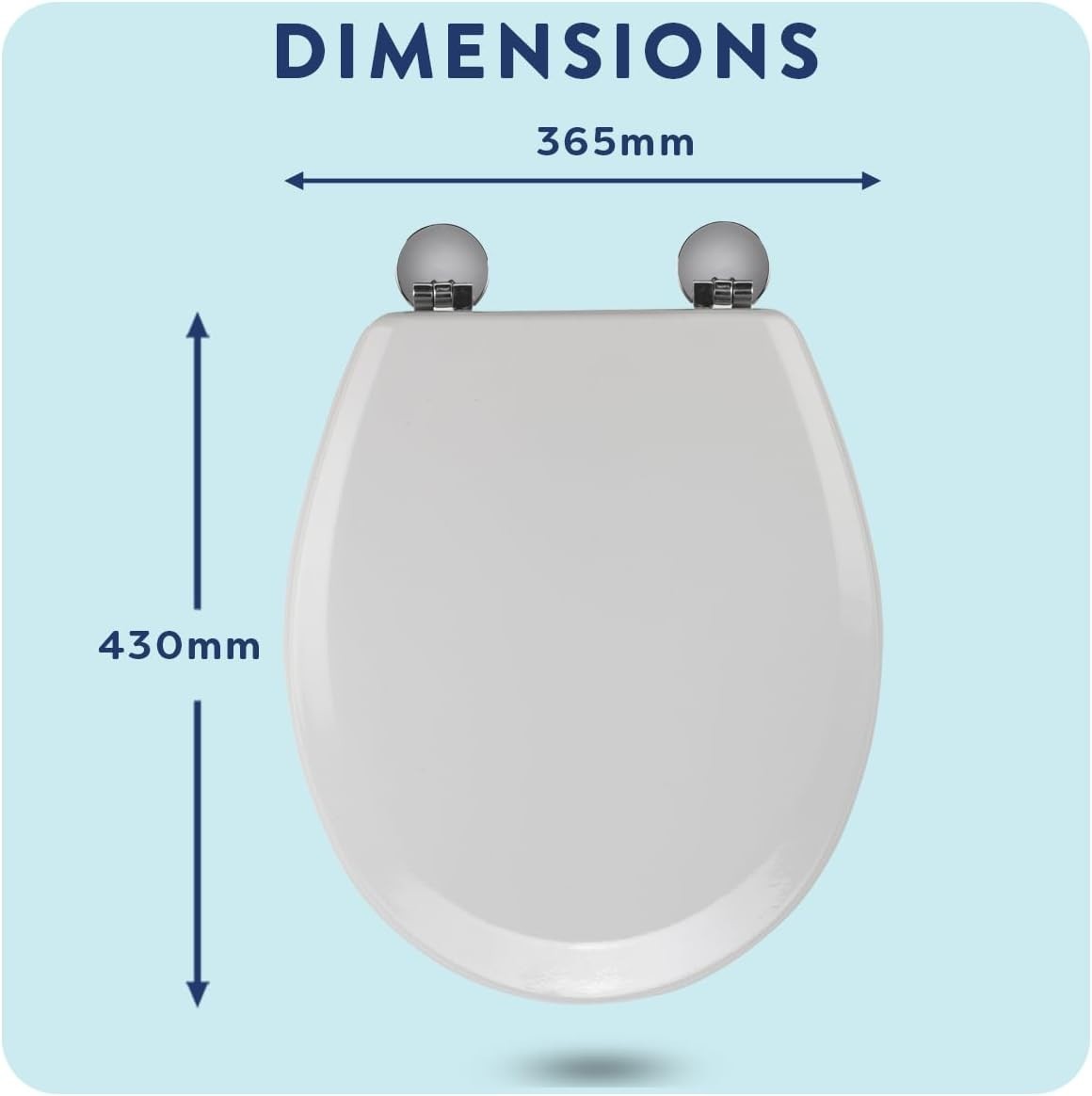Como White Wooden Toilet Seat Oval Adjustable Hinges Antibacterial Chrome