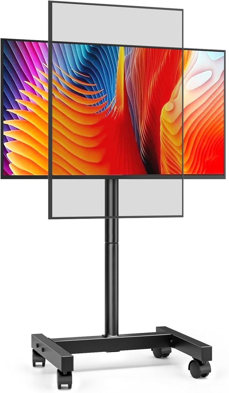 Adjustable Mobile TV Floor Stand 13-50" Swivel Mount for LCD LED TVs up to 35kg