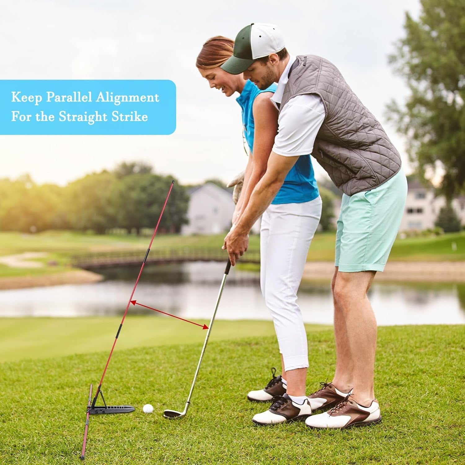 Golf Alignment Stick Holder 7 Angle Swing Plane Trainer