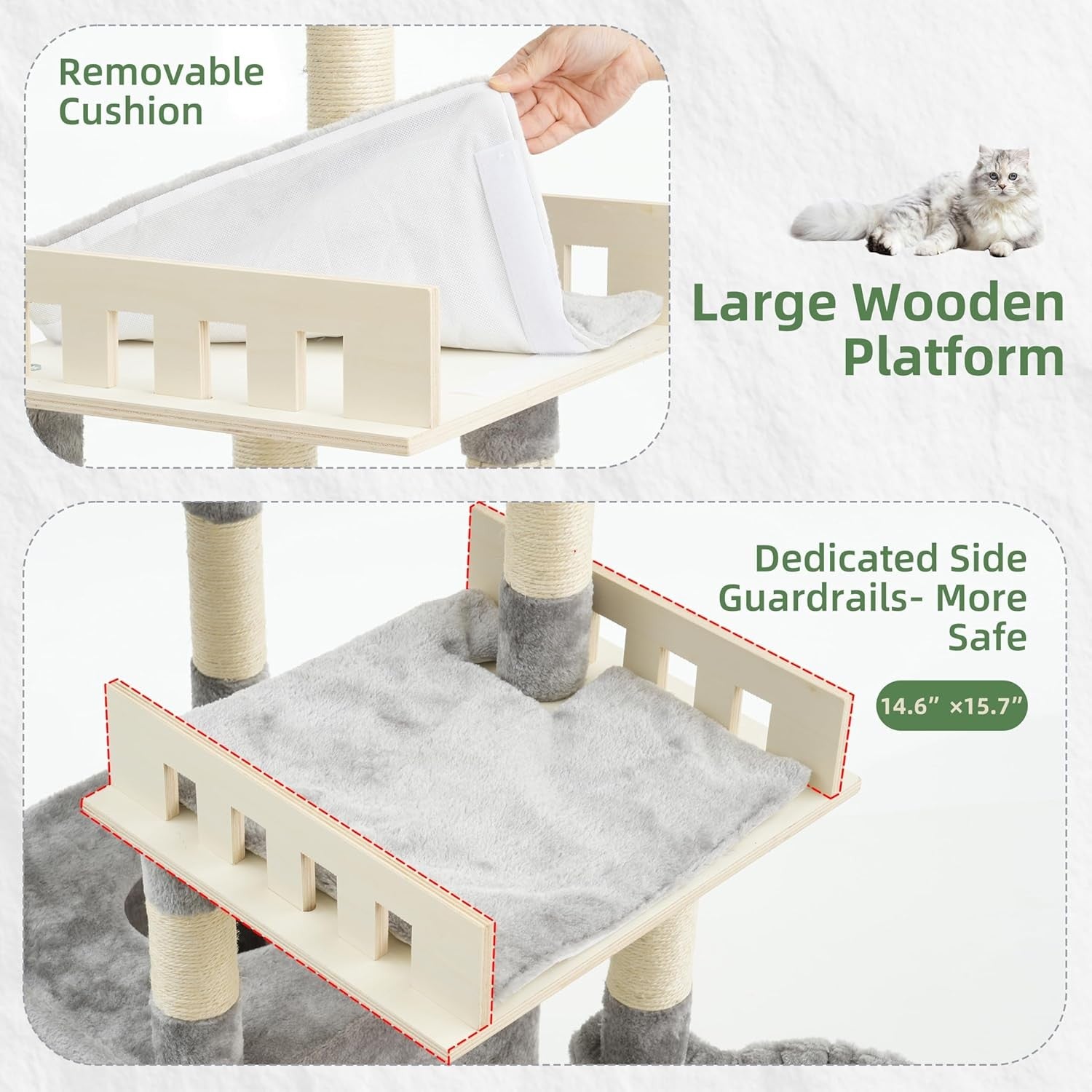 Heavy Duty Cat Tree Tower Large Cats Condo Hammock 14 Scratching