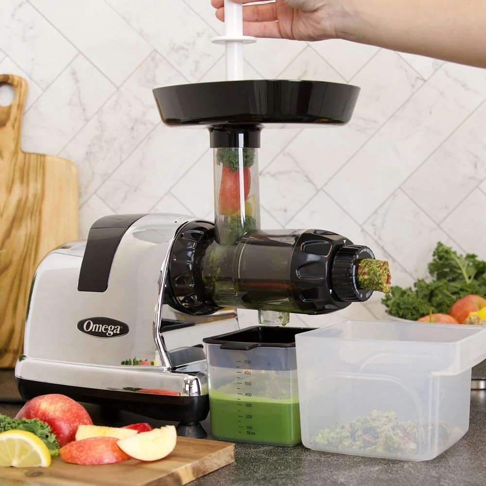 Triple Stage Cold Press Juicer 80RPM Nutrition System High Yield Chrome
