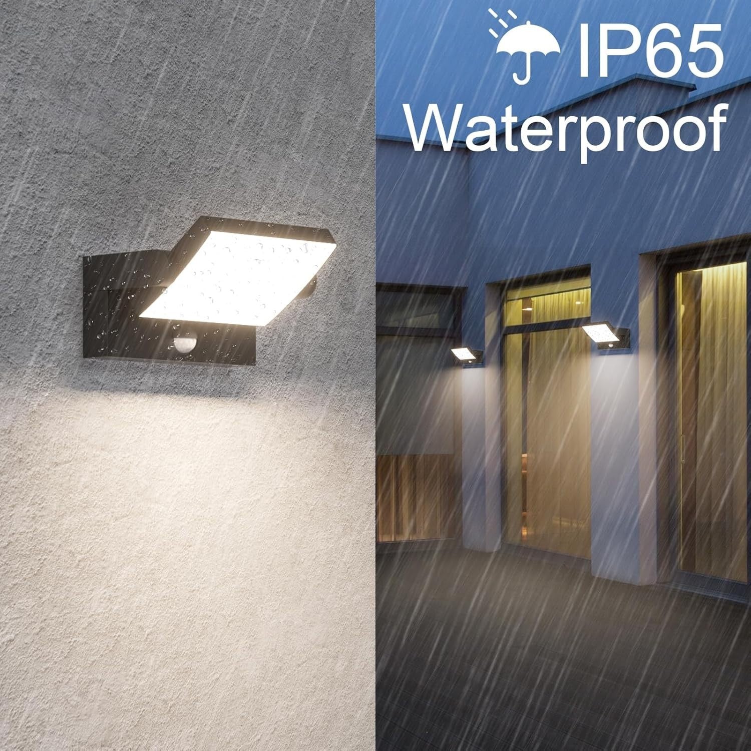 Motion Sensor Outdoor Wall Light Waterproof LED Swivel Panel IP65