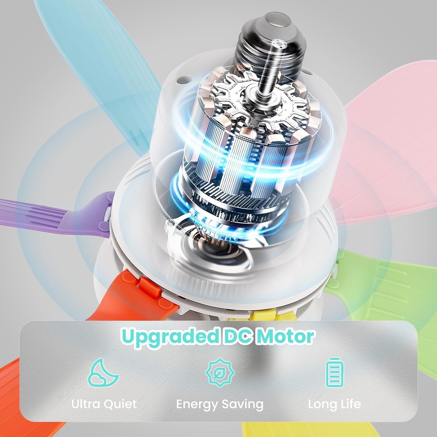 30W Ceiling Fan with Lights Dimmable Remote 6 Blades