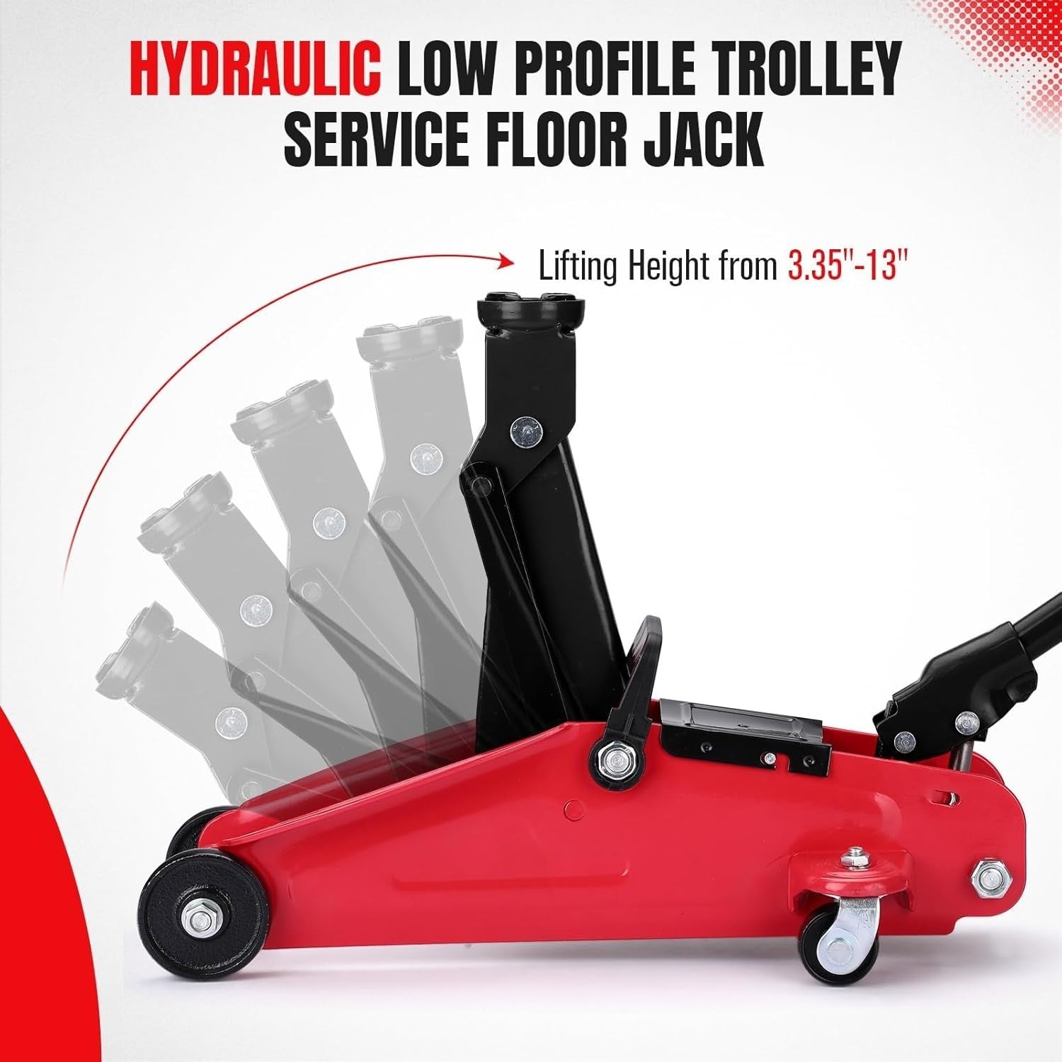 2 Ton Low Profile Hydraulic Trolley Jack 3.3–13" Heavy Duty Car Lift Carry Bag