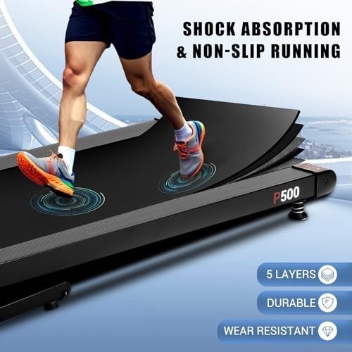 Folding Treadmill 12km/h Quiet Motor LED Display Bluetooth Wide Belt Home Gym