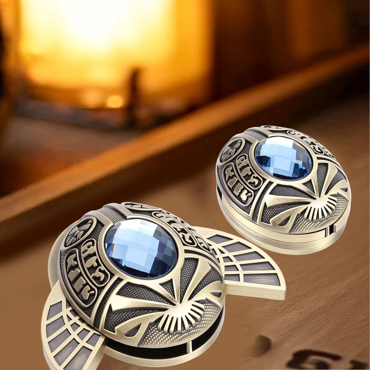 Metal Fidget Slider Zinc Alloy Gemstone Stress Relief ADHD Desk Toy