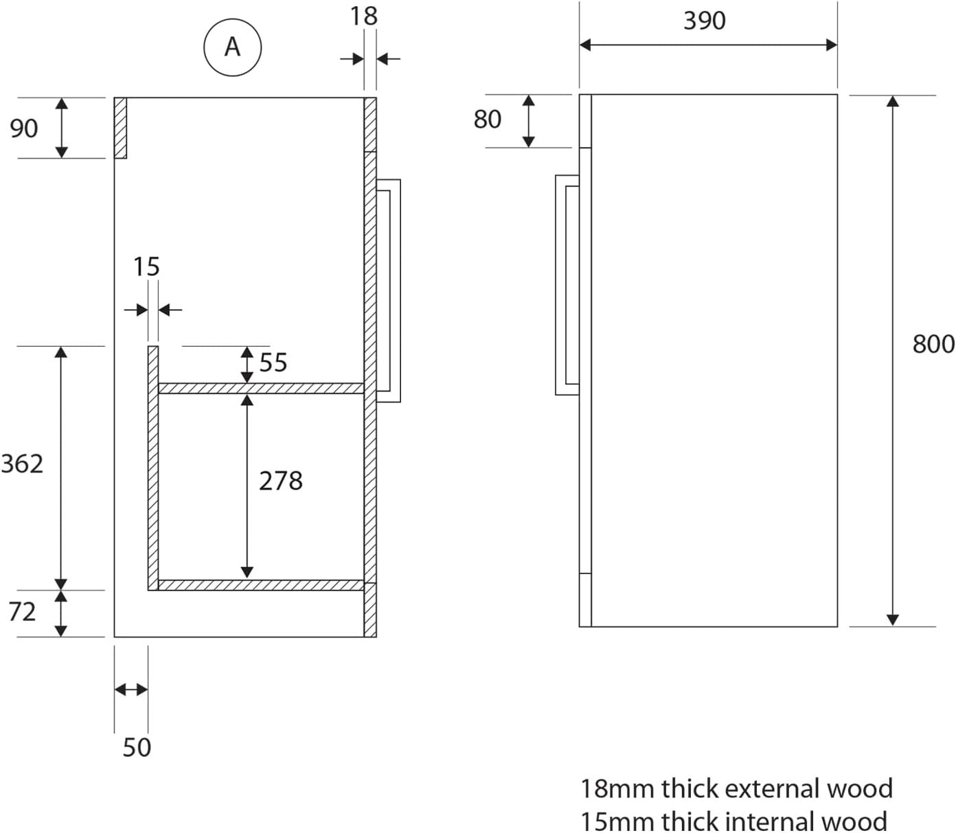 600mm White Bathroom Vanity Unit  Basin Gloss Floor Standing Cabinet