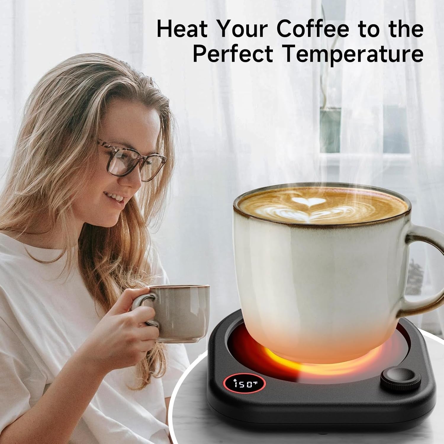 Coffee Mug Warmer Desk Heater Temp Display Auto Shut Off