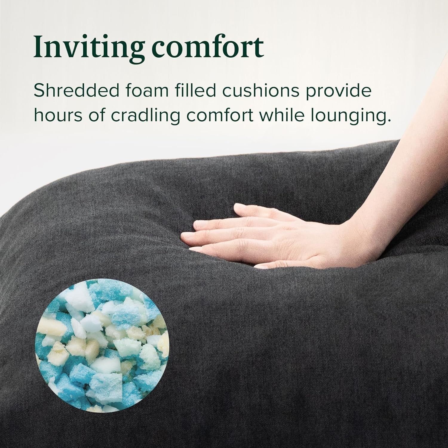 Black Metal Frame Accent Chair | Shredded Foam Lounge Armchair, Stylish