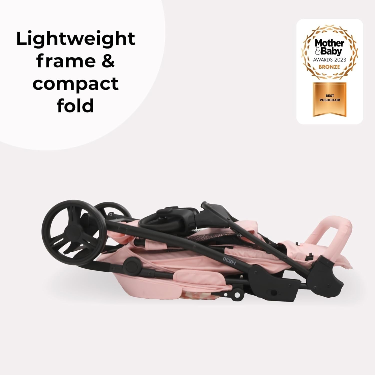 Pink Leopard Baby Pushchair Easy Fold Stroller Adjustable Handle Birth to 4Y