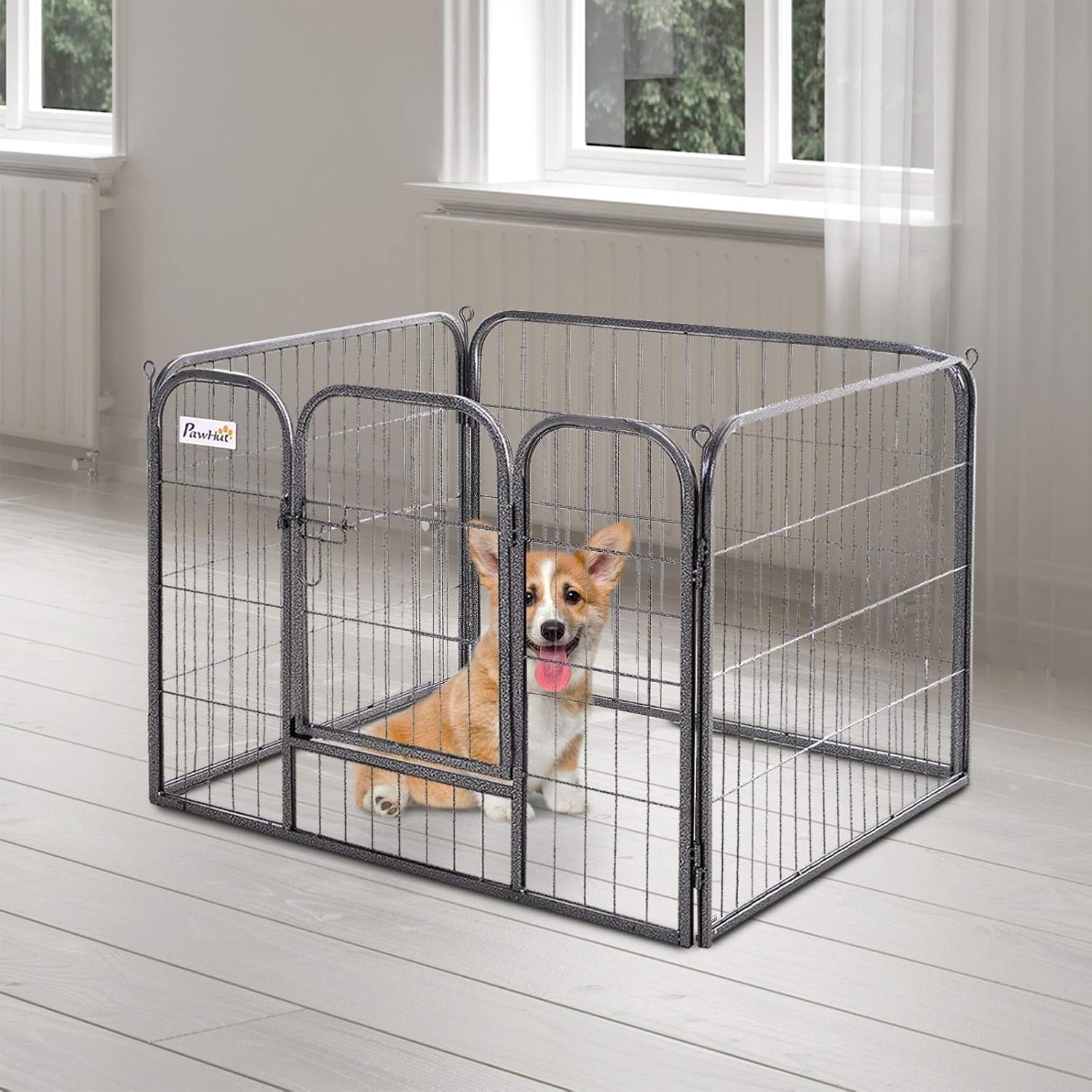 Heavy Duty Foldable Metal Pet Playpen 82x82x60cm Indoor Outdoor Kennel