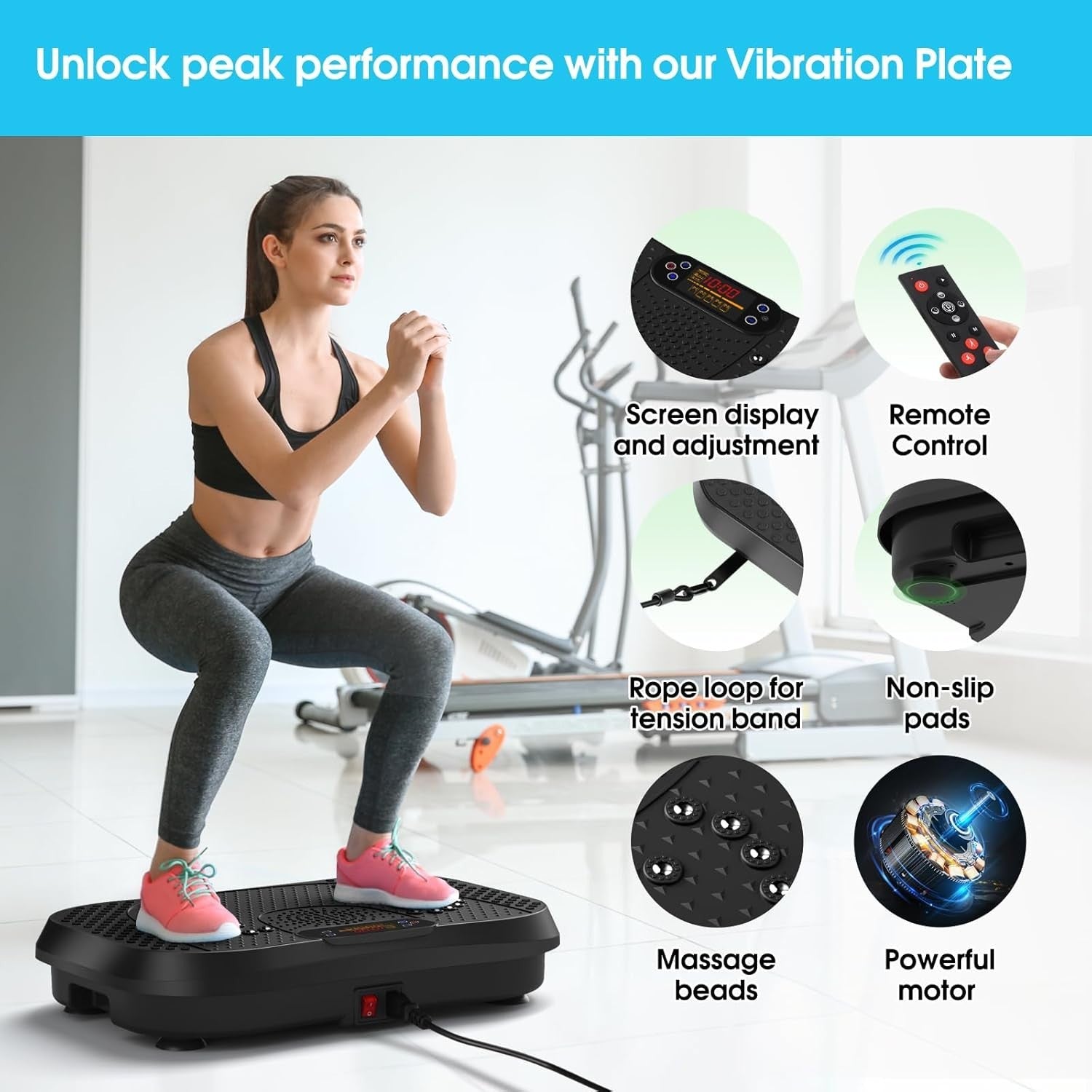 Power Vibration Plate Lymphatic Drainage 450lb Whole Body Workout