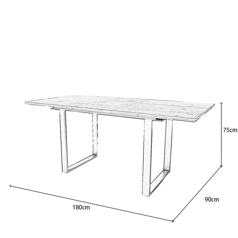 180cm Extending Dining Table Set with 4 Boucle Chairs Modern Wood Look