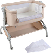 Baby Bedside Crib Adjustable Bassinet with Mattress Newborn Bedside Sleeper