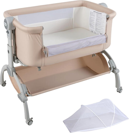 Baby Bedside Crib Adjustable Bassinet with Mattress Newborn Bedside Sleeper