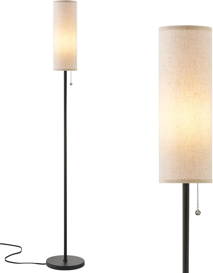 Beige Floor Lamp 64in Standing Lamp Bedroom Living Room Bulb Included