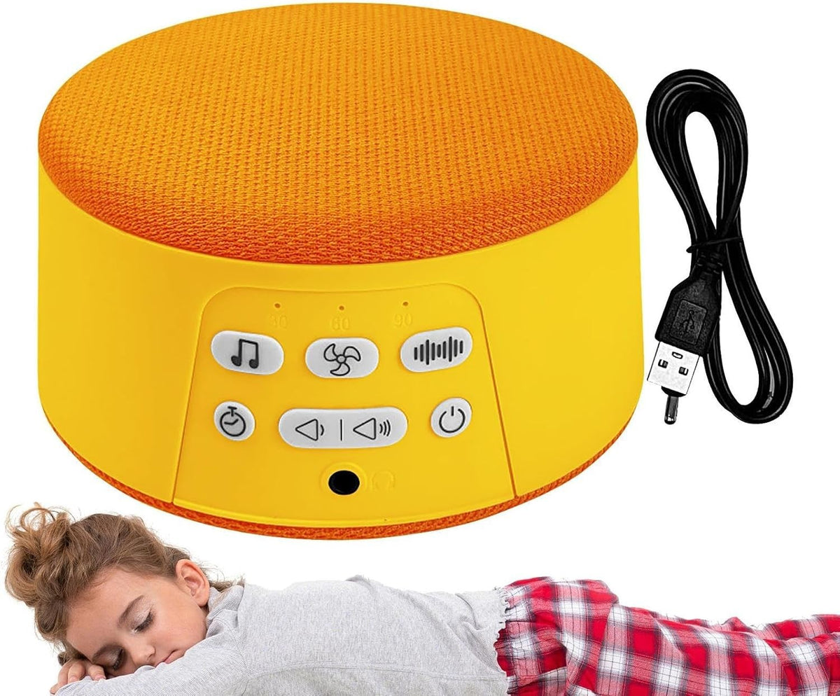 White Noise Sound Machine for Sleep with Timer, Rechargeable & Portable