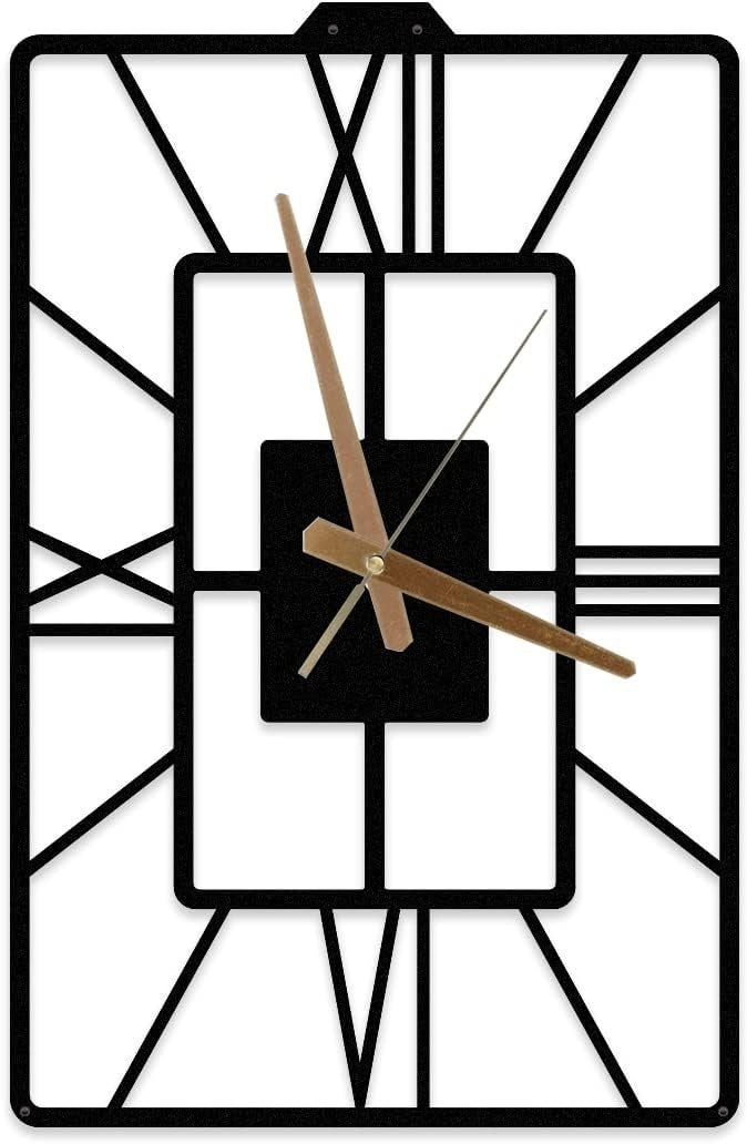 60x39cm Large Modern Wall Clock Silent Quartz Rustic Roman Numerals Decor
