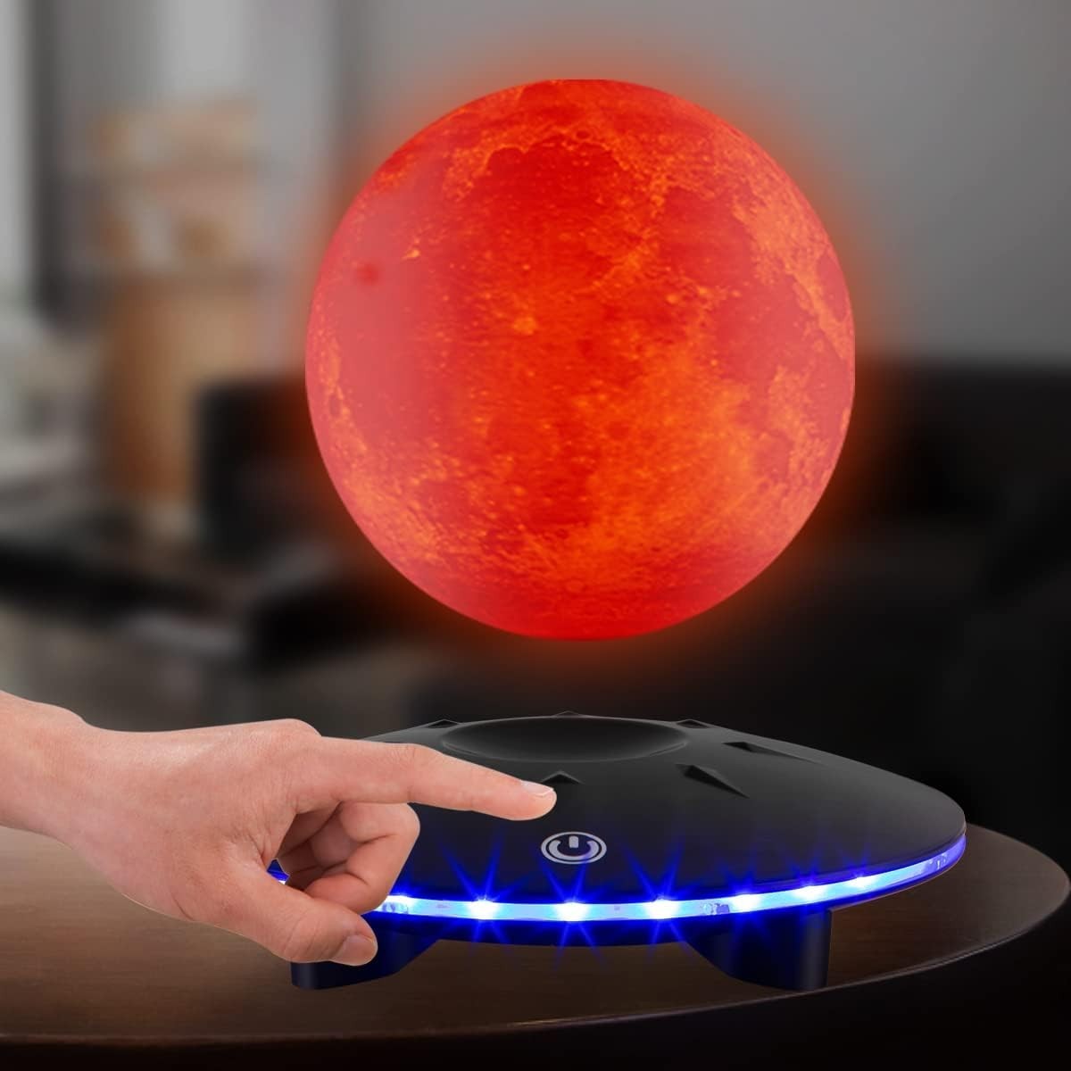 Levitating Moon Lamp 16 Colors, Magnetic Floating 3D Spinning LED Night Light