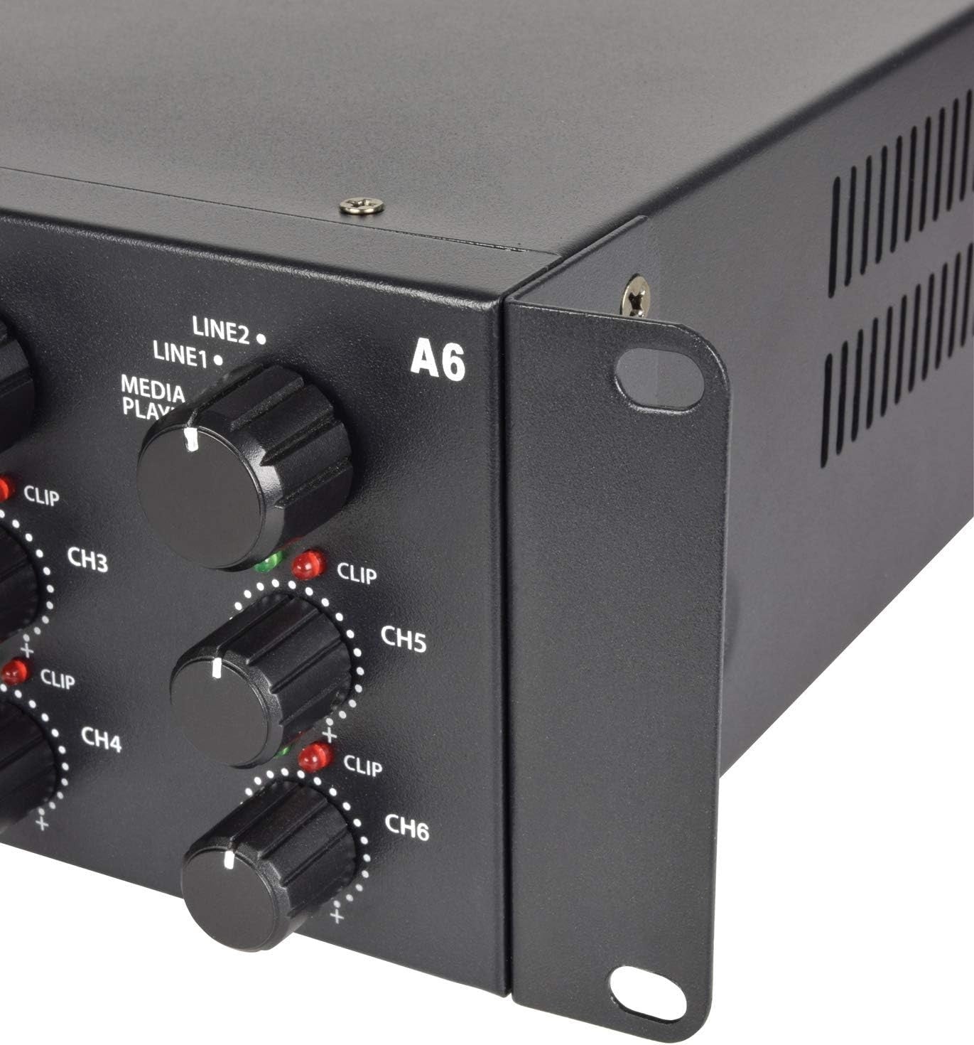 6-Channel Multi-Zone Stereo Amplifier 6x200W Bluetooth FM USB SD