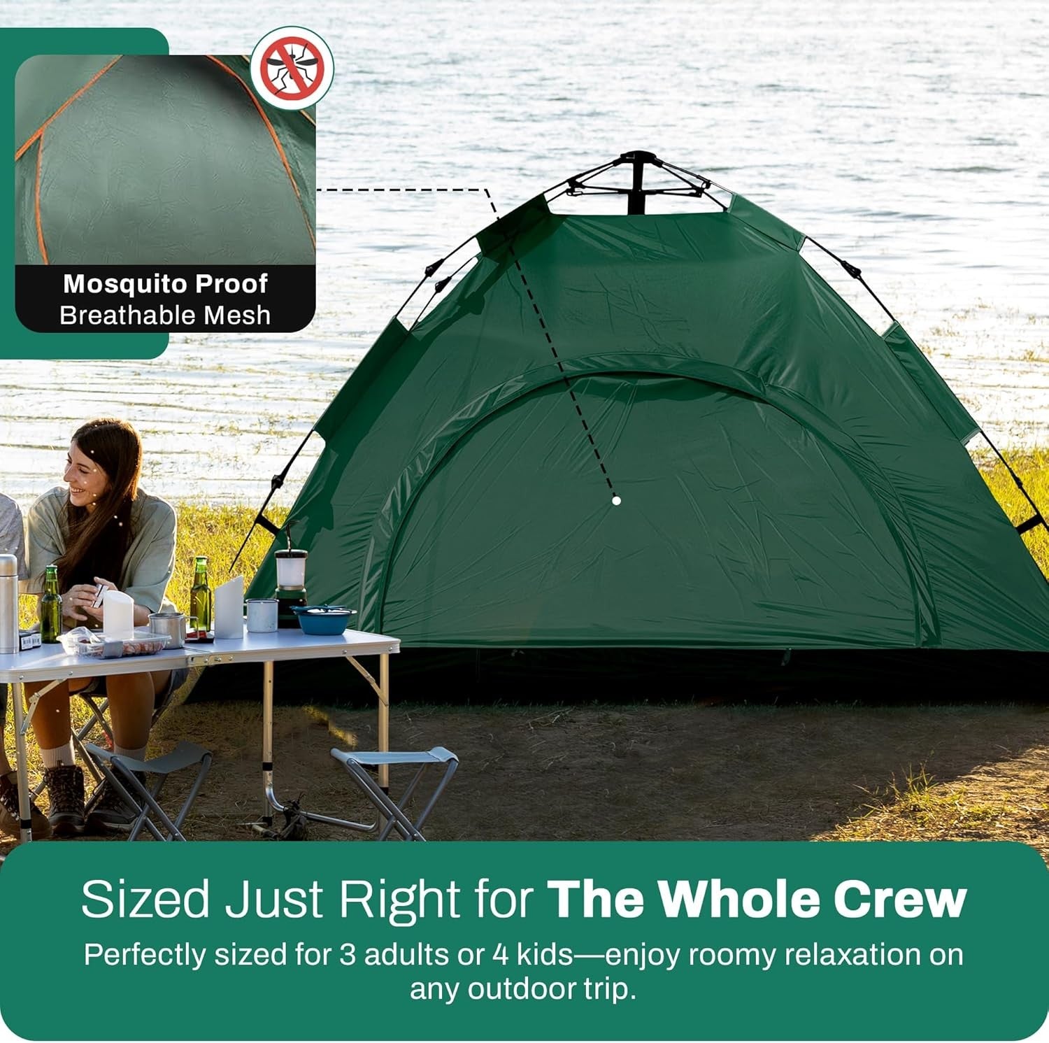 4 Person Automatic Camping Tent Hydraulic Dome Waterproof