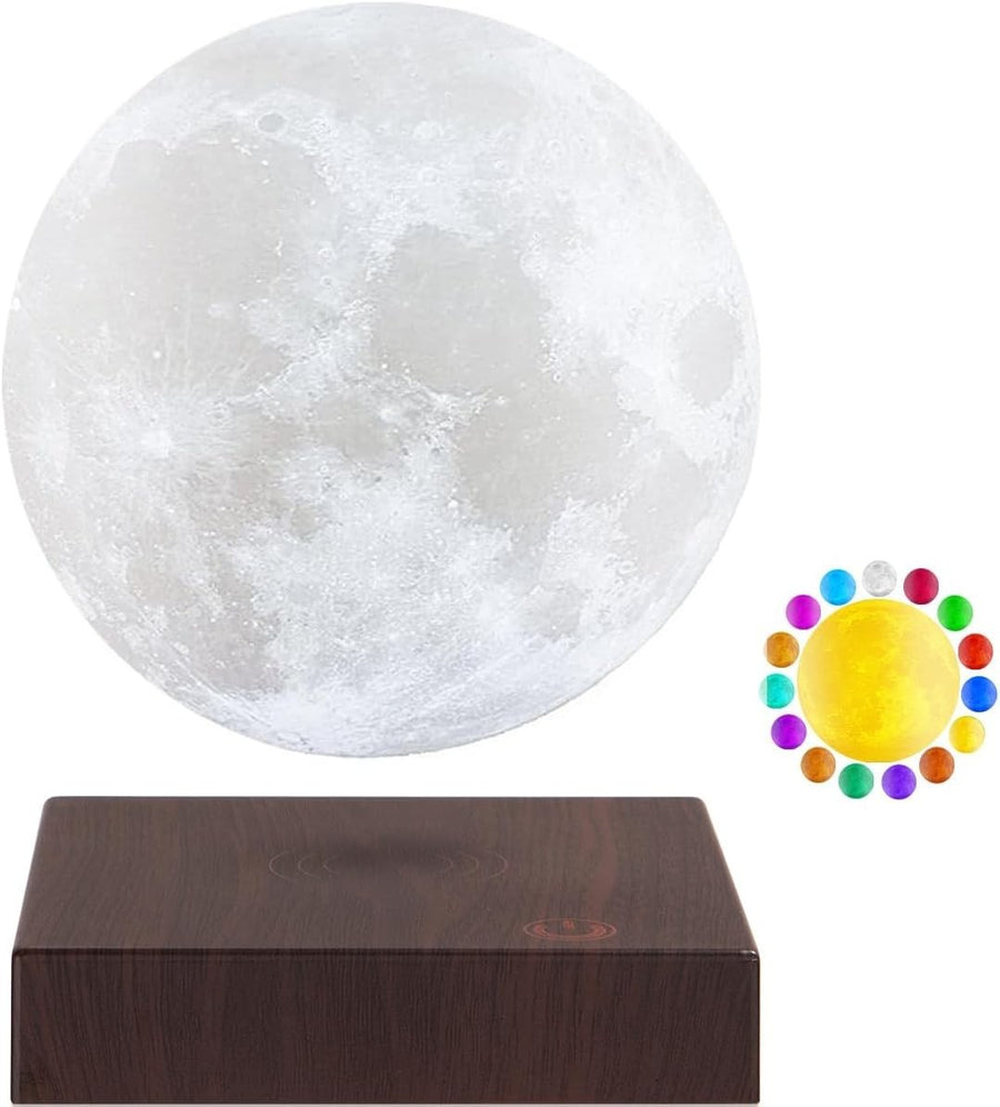 3D Printed Magnetic Levitating Moon Lamp 16 Color Floating LED