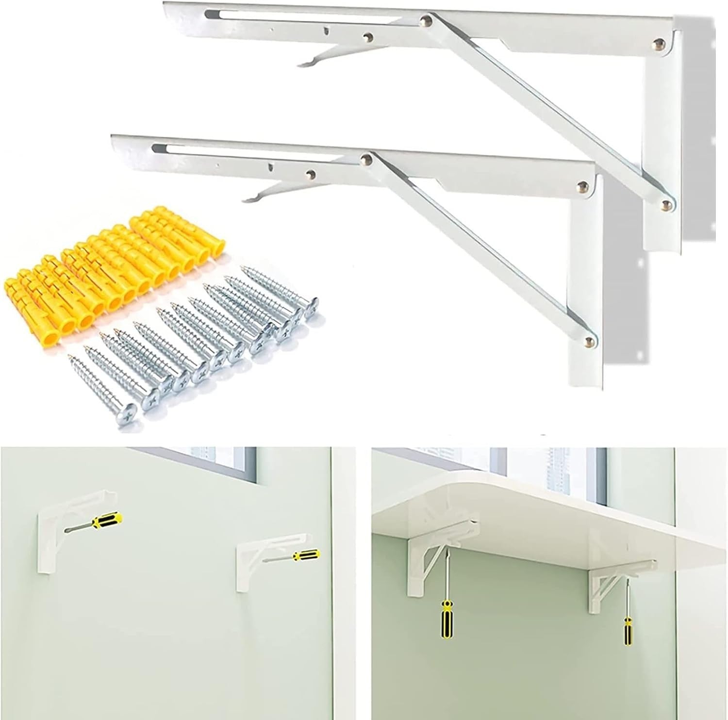 Wall-Mounted Folding Desk 50x50cm Space-Saving Drop-Leaf Table for Home Office