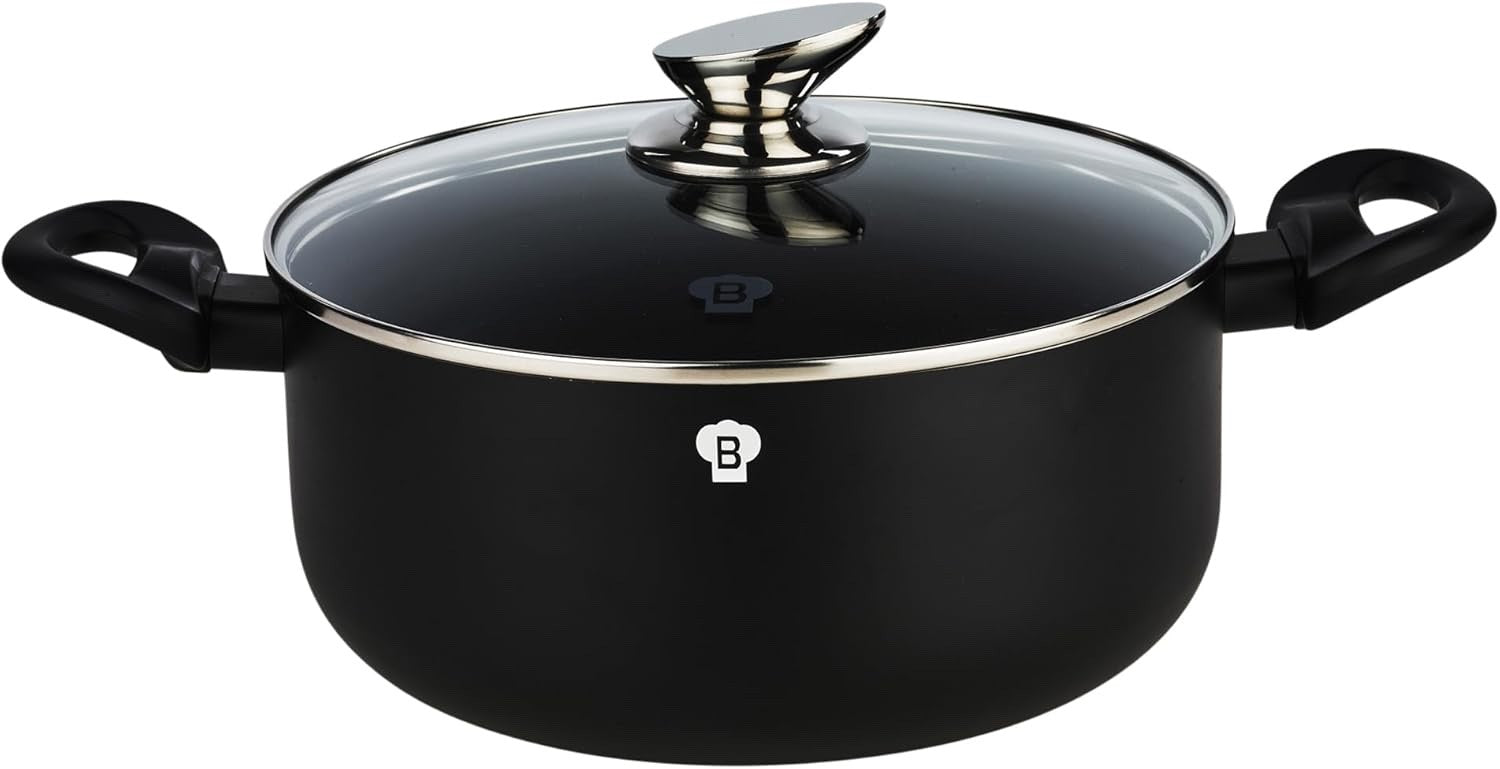 8Pcs Matt Black Non Stick Cookware Set Induction Pots Pans Kitchen Tool Set
