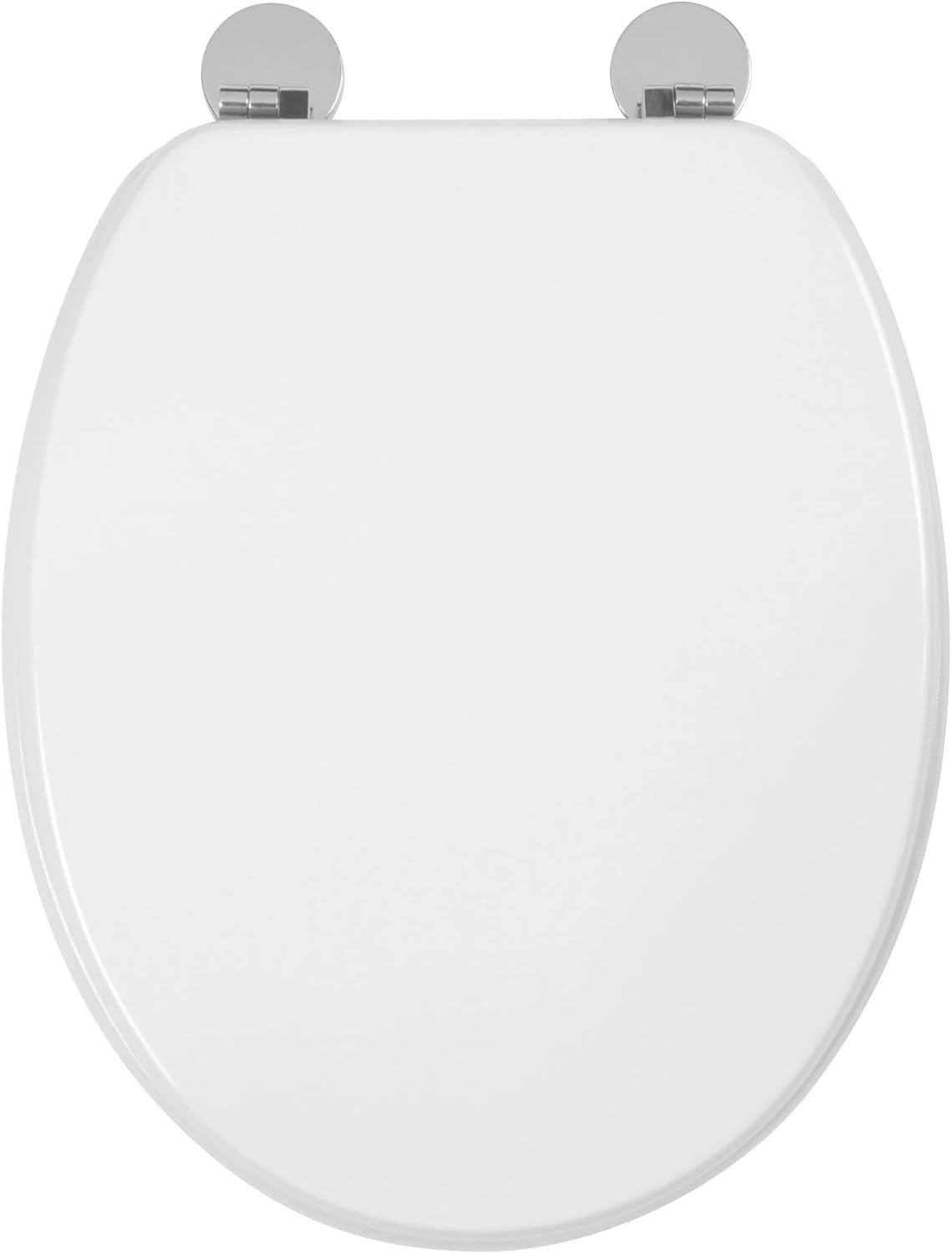 Kielder White Wooden Toilet Seat Oval Flexi-Fix Adjustable Hinges Antibacterial