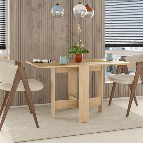 Oak Foldable Dining Table 130x76cm Compact & Multifunctional Kitchen Table