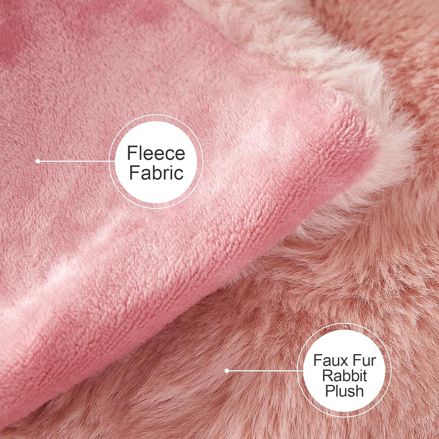 Luxury Thick Plush Fleece Throw Blanket Soft Warm Sofa Bed Pink 100x160cm