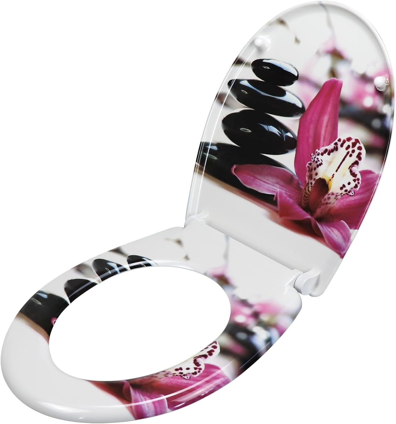 Soft Close Toilet Seat Quick Release Top Fixing Colourful Patterns 45x37