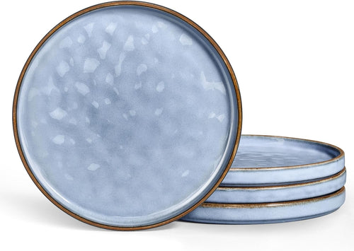 7.9in Ceramic Dinner Plates Set of 6 Scratch Resistant Microwave Safe