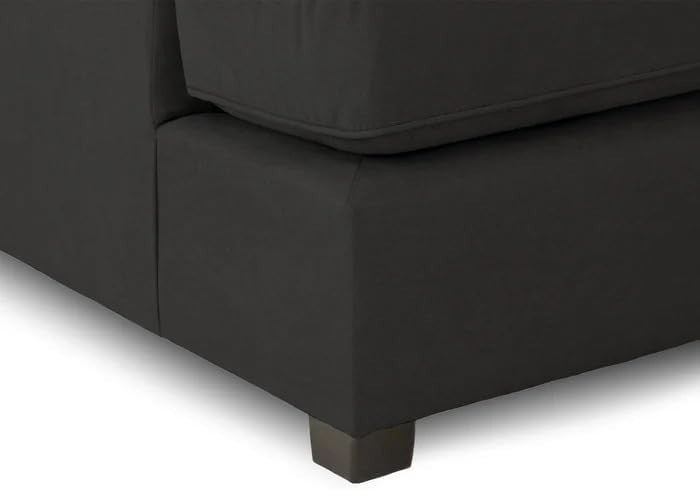 4PC U Shape Sofa with Footstool – Black Lenin Sectional – 5/6 Seater Modular