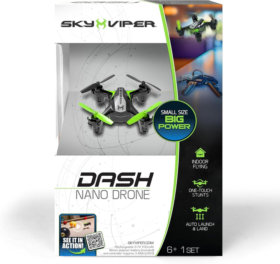 Sky Viper Dash Nano Drone Mini RC Quadcopter 360° Flip Indoor Fast Flight