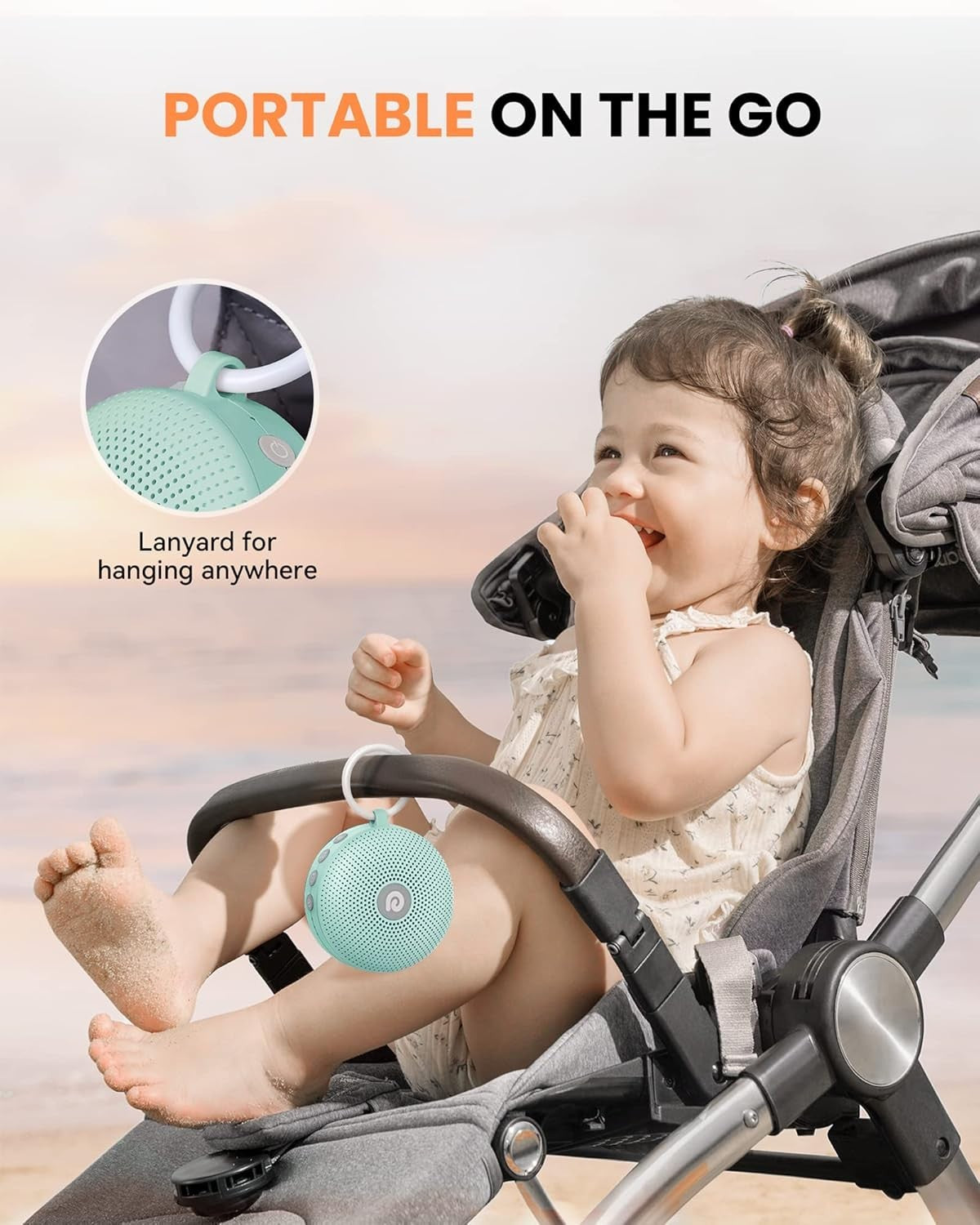 Portable Green Noise Machine Baby Sleep Aid Rechargeable 21 Sounds