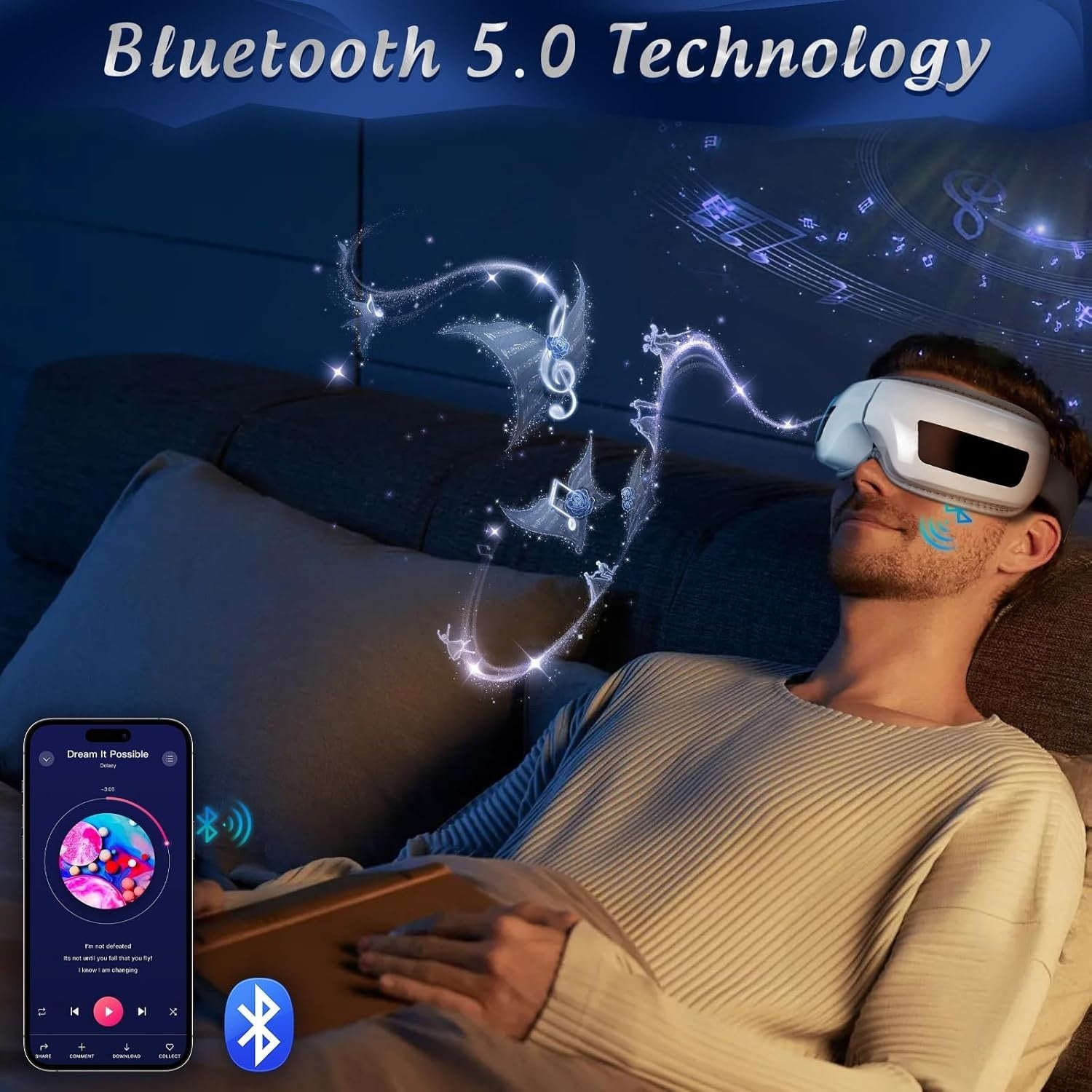 Heated Eye Massager Compression Bluetooth Sleep Mask