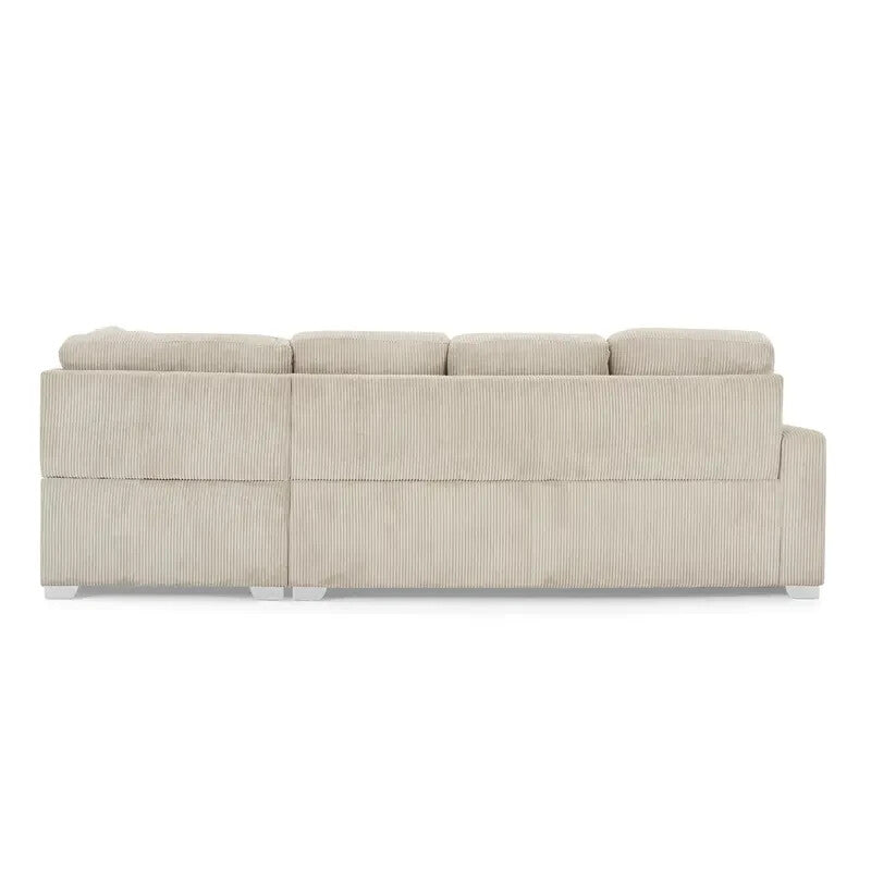 Right Hand Corner Sofa with Chaise Mocha Jumbo Cord 4 Seater UK Lounge