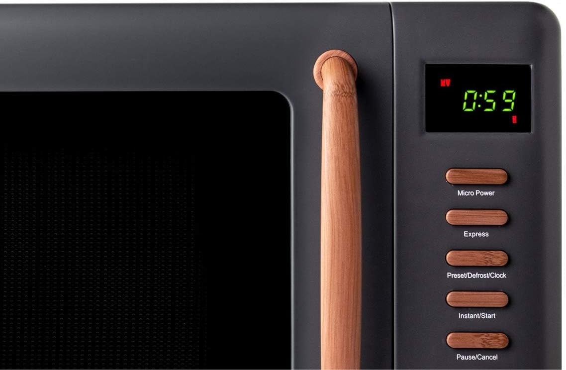 27cm 800W Grey Microwave Oven with 5 Power Levels & Auto Cook Functions