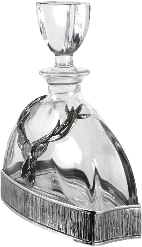 Luxury Stag Head Crystal Decanter 570ml – Handcrafted Whisky Gift Display