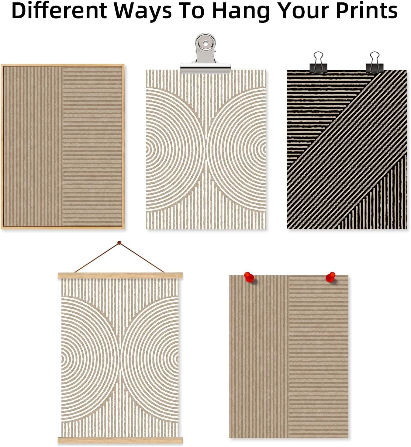 Boho Modern Canvas Wall Art 16x24 Set of 3 Neutral Abstract