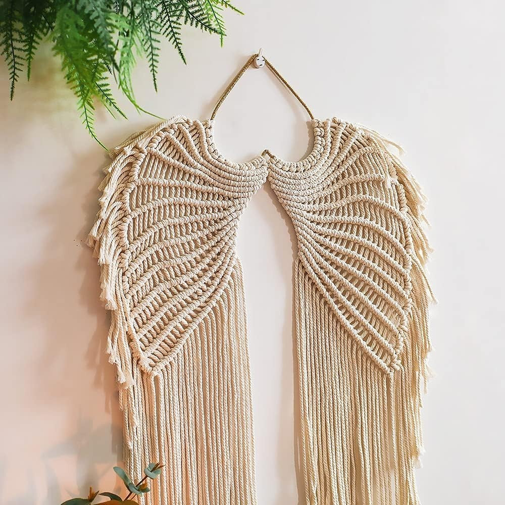 Angel Wings Wall Hanging Tapestry 44x68cm Boho Handmade Decor