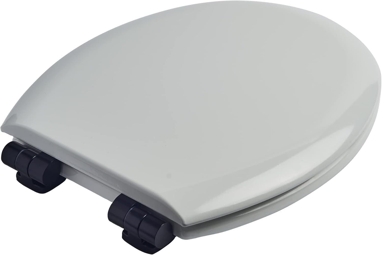 White Soft Close Toilet Seat Black Hinges Ultra-Fix Easy Clean 145–165mm