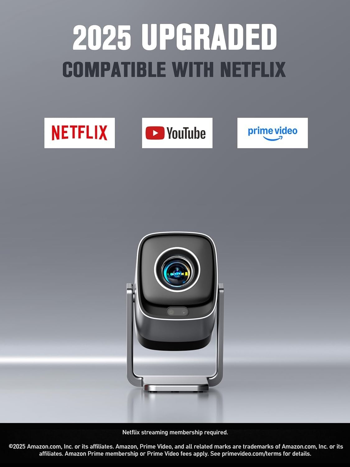 Mini Smart 1080P Projector Netflix WiFi 6 Bluetooth Auto Focus